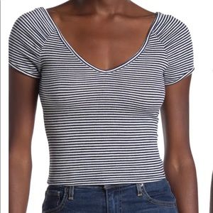 NWT MAUBY STONY Stripe V-Neck Top